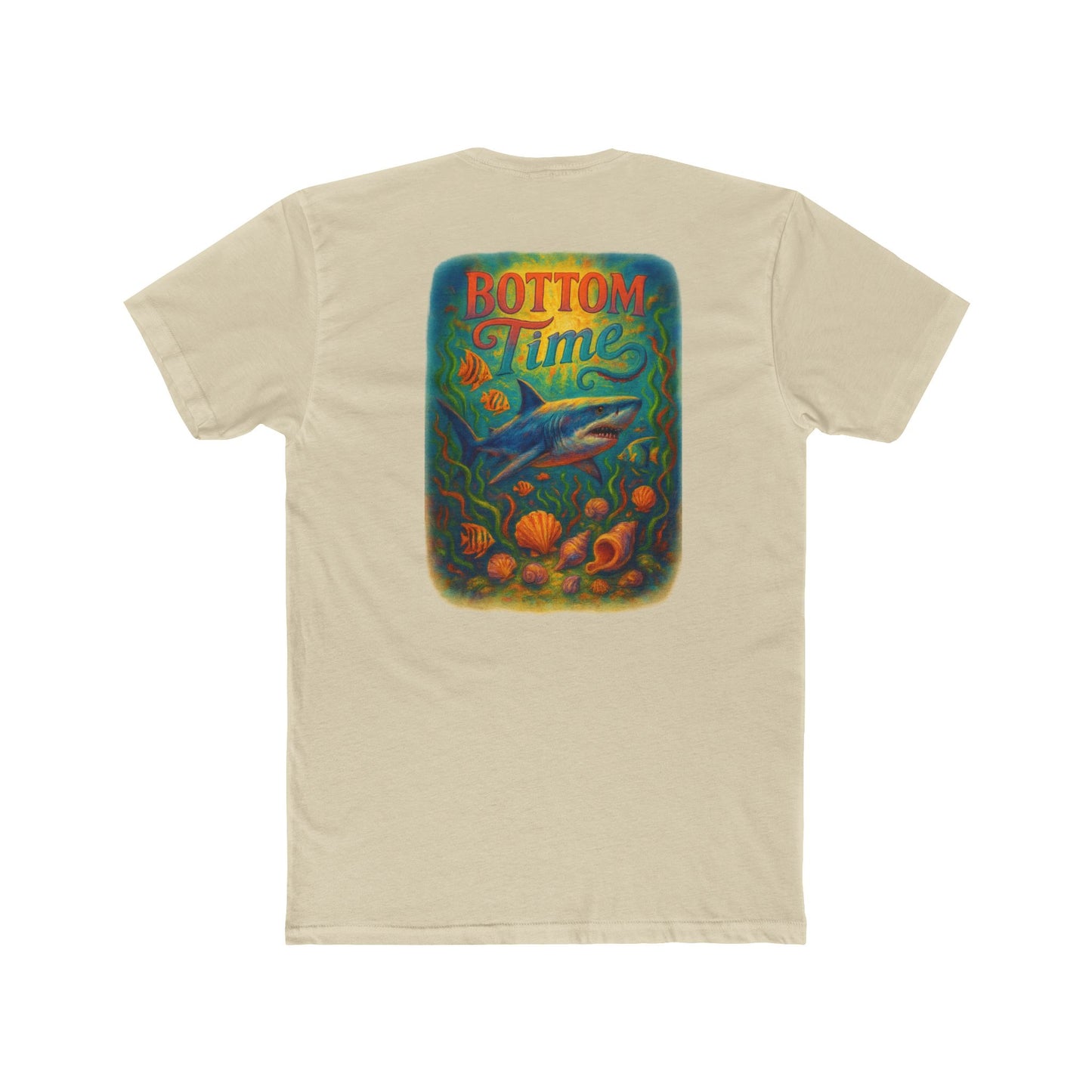 Shark TEE-SHIRT, Bottom Time Unisex Cotton Crew Tee | Casual Wear, Graphic Tee, Summer Fashion, Ocean Lover's Gift, Beach Day Apparel, SHARK WEEK