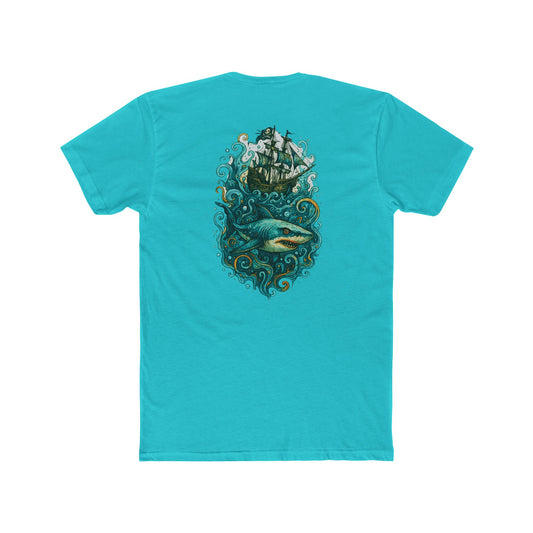 Whimsical Underwater Stingray Crew Tee, Graphic T-Shirt, Beachwear, Relaxed Fit, Nature Lover Gift, Casual Style