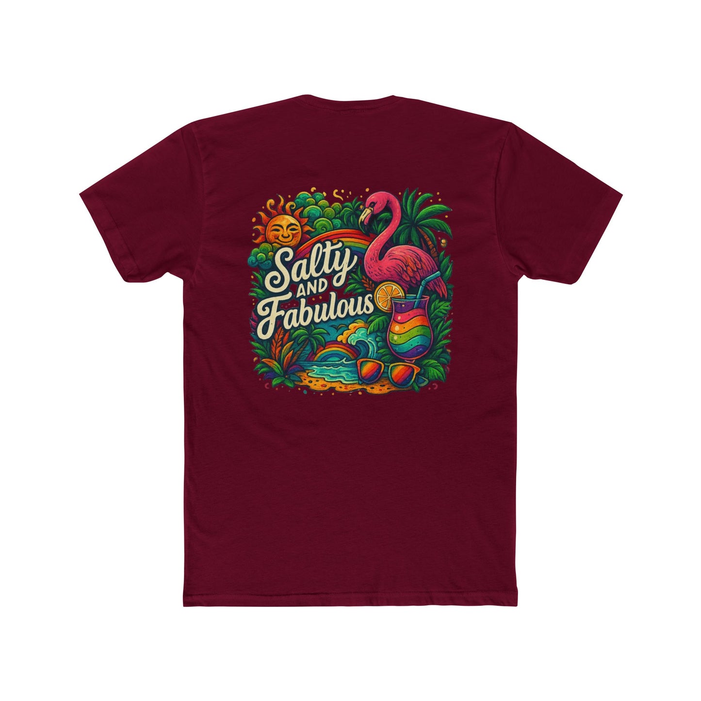 Salty and Fabulous Tropical Tee, Beachwear, Summer Shirt, Gift for Her, Vacation Outfit, Fun Graphics, Pride tee-shirt