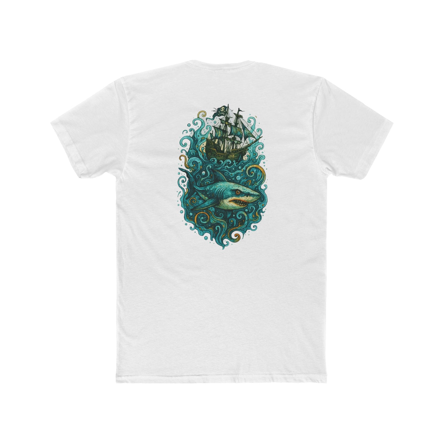 Whimsical Underwater Stingray Crew Tee, Graphic T-Shirt, Beachwear, Relaxed Fit, Nature Lover Gift, Casual Style