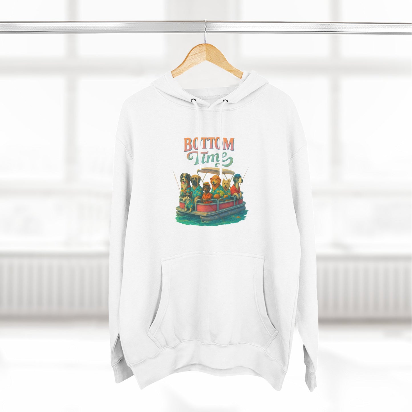 Colorful Three-Panel Fleece Hoodie - Cozy Sweatshirt, gift for friends, ocean wear, fathers day, Perfect for boat days, Gift for Friends, dog Lovers, gift for boaters, fishing sweatshirt