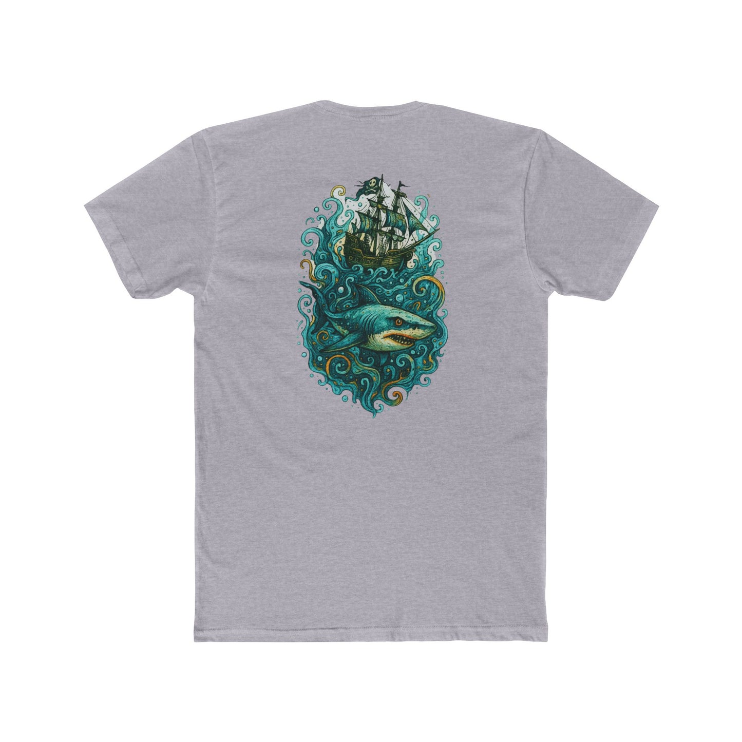 Whimsical Underwater Stingray Crew Tee, Graphic T-Shirt, Beachwear, Relaxed Fit, Nature Lover Gift, Casual Style