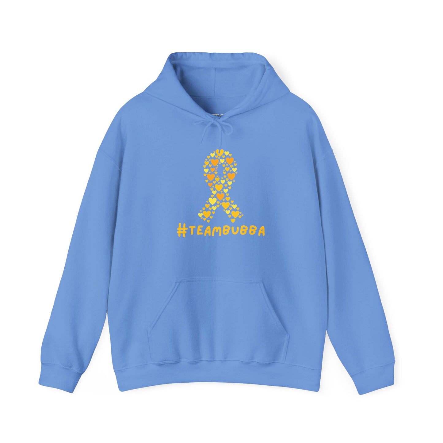 Yellow Heart Ribbon Hooded Sweatshirt, #teambubba