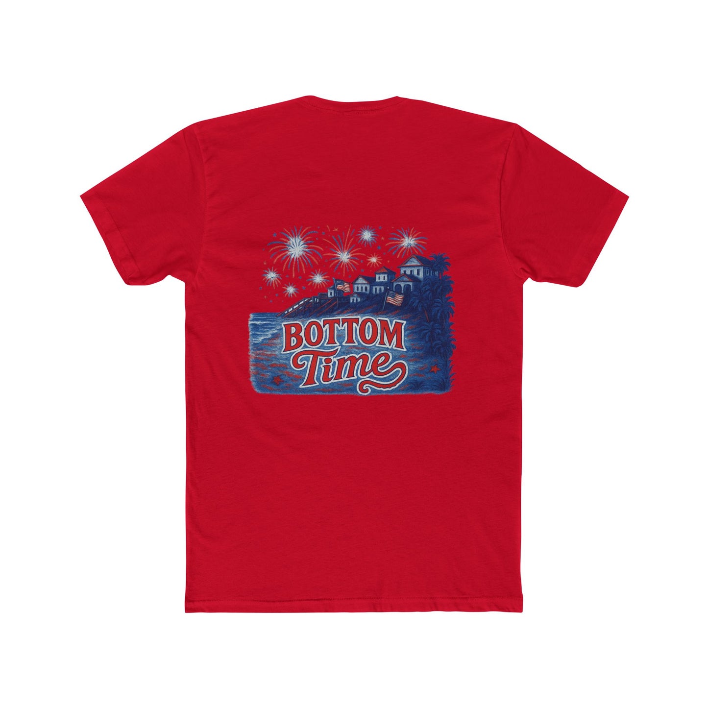 4th of July on the Lake, Bottom Time Unisex Cotton Crew Tee, Perfect for Nautical Adventures, Casual Wear, Summer Days, Gift for Boat Lovers