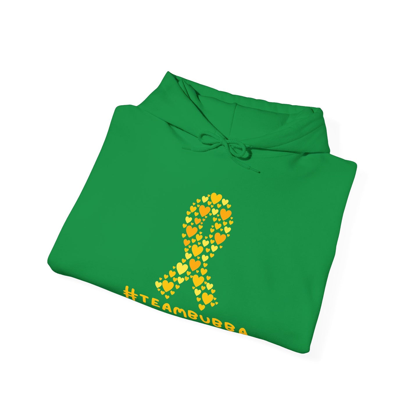 Yellow Heart Ribbon Hooded Sweatshirt, #teambubba