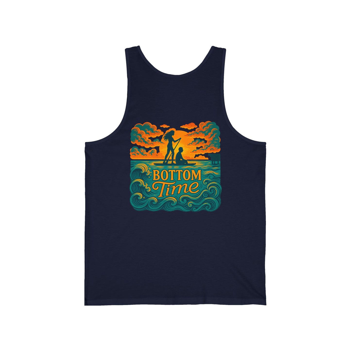 Stylish Unisex Jersey Tank with Paddle Boarder Design, Perfect for Summer, Beach Days, Festivals, or Casual Outings - Great Gift Idea