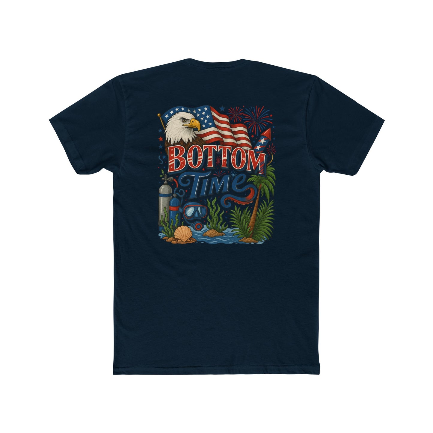 4th of July Scuba Patriotic Graphic Tee - Bottom Time, Unisex T-Shirt, Summer Vibes, USA Independence Day, Beach Casual Wear, Gift for Him/Her