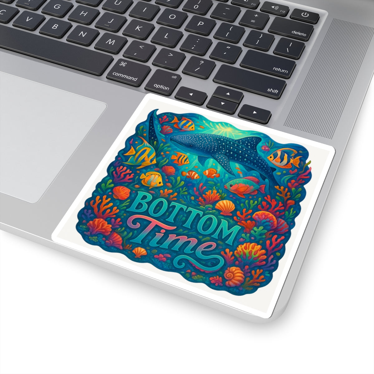 Underwater Adventure Kiss-Cut Stickers | Ocean Life Decor | Bottom Time | Whimsical Art for Water Lovers | Laptop, Journal, Gift, whale shark lovers