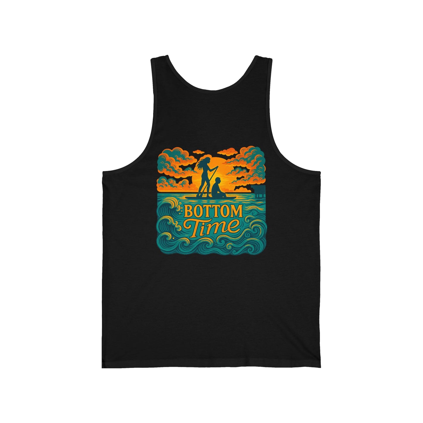 Stylish Unisex Jersey Tank with Paddle Boarder Design, Perfect for Summer, Beach Days, Festivals, or Casual Outings - Great Gift Idea