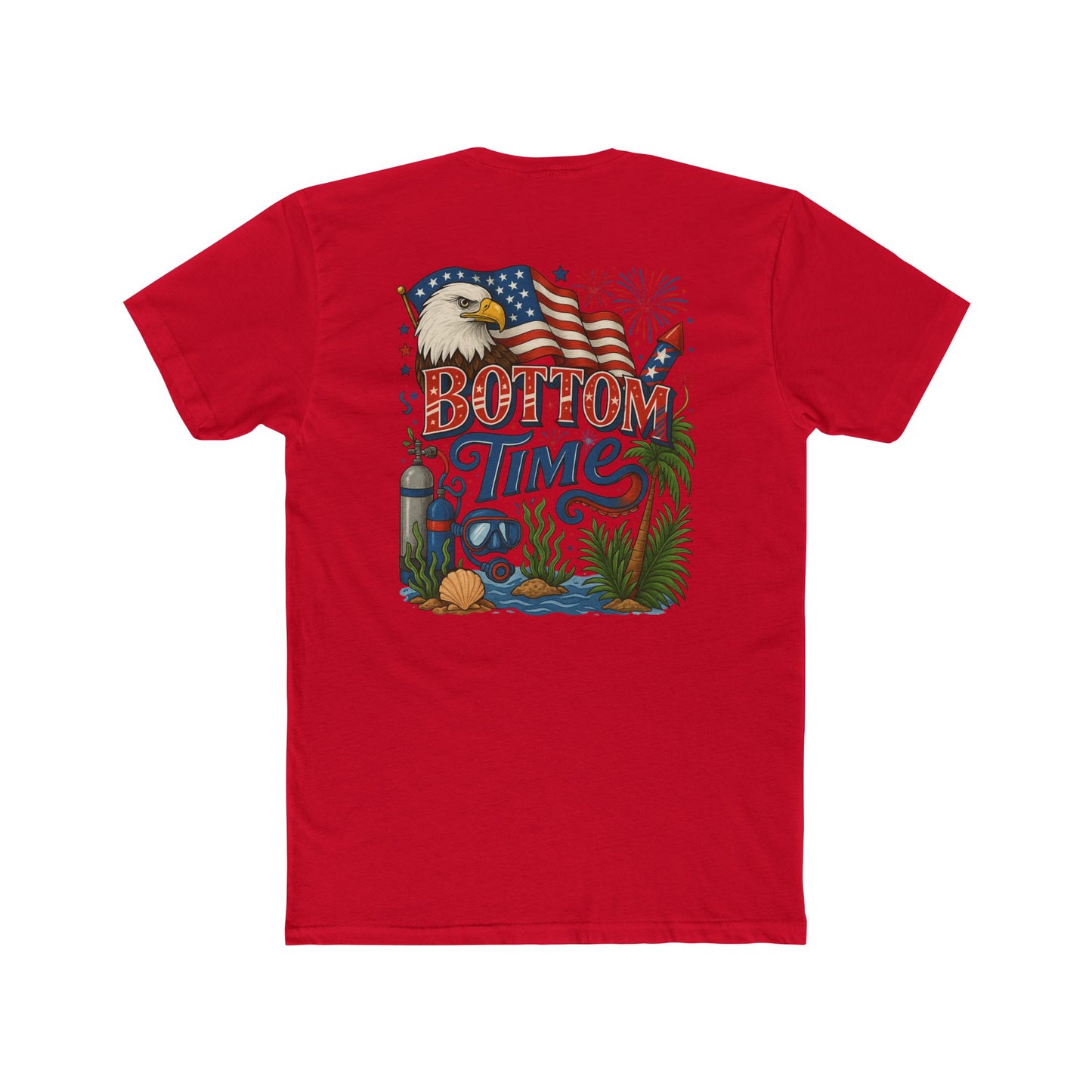 4th of July Scuba Patriotic Graphic Tee - Bottom Time, Unisex T-Shirt, Summer Vibes, USA Independence Day, Beach Casual Wear, Gift for Him/Her
