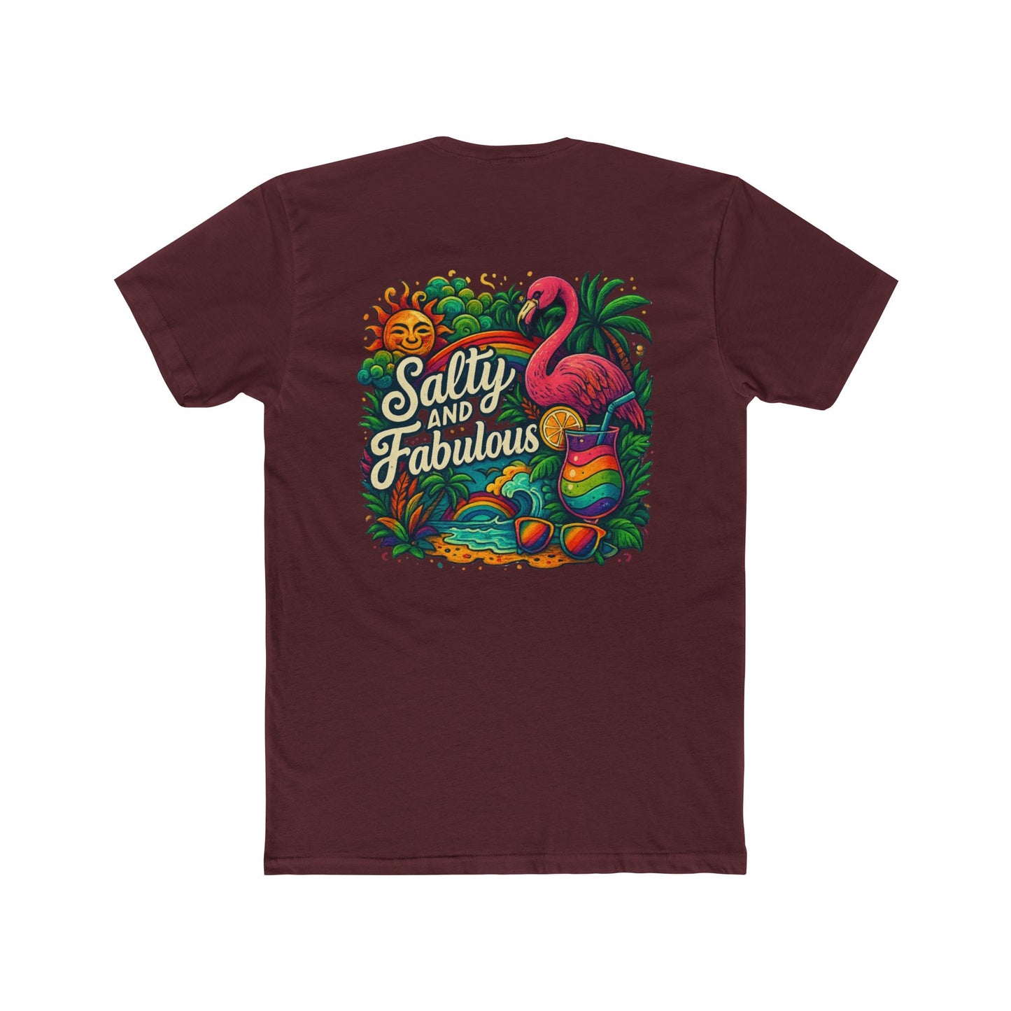 Salty and Fabulous Tropical Tee, Beachwear, Summer Shirt, Gift for Her, Vacation Outfit, Fun Graphics, Pride tee-shirt