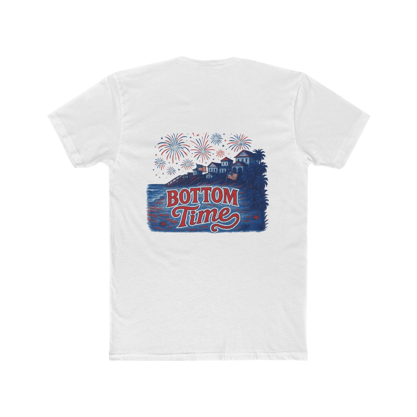 4th of July on the Lake, Bottom Time Unisex Cotton Crew Tee, Perfect for Nautical Adventures, Casual Wear, Summer Days, Gift for Boat Lovers