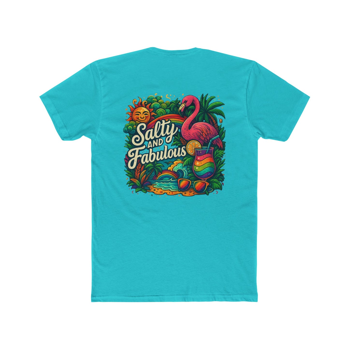 Salty and Fabulous Tropical Tee, Beachwear, Summer Shirt, Gift for Her, Vacation Outfit, Fun Graphics, Pride tee-shirt