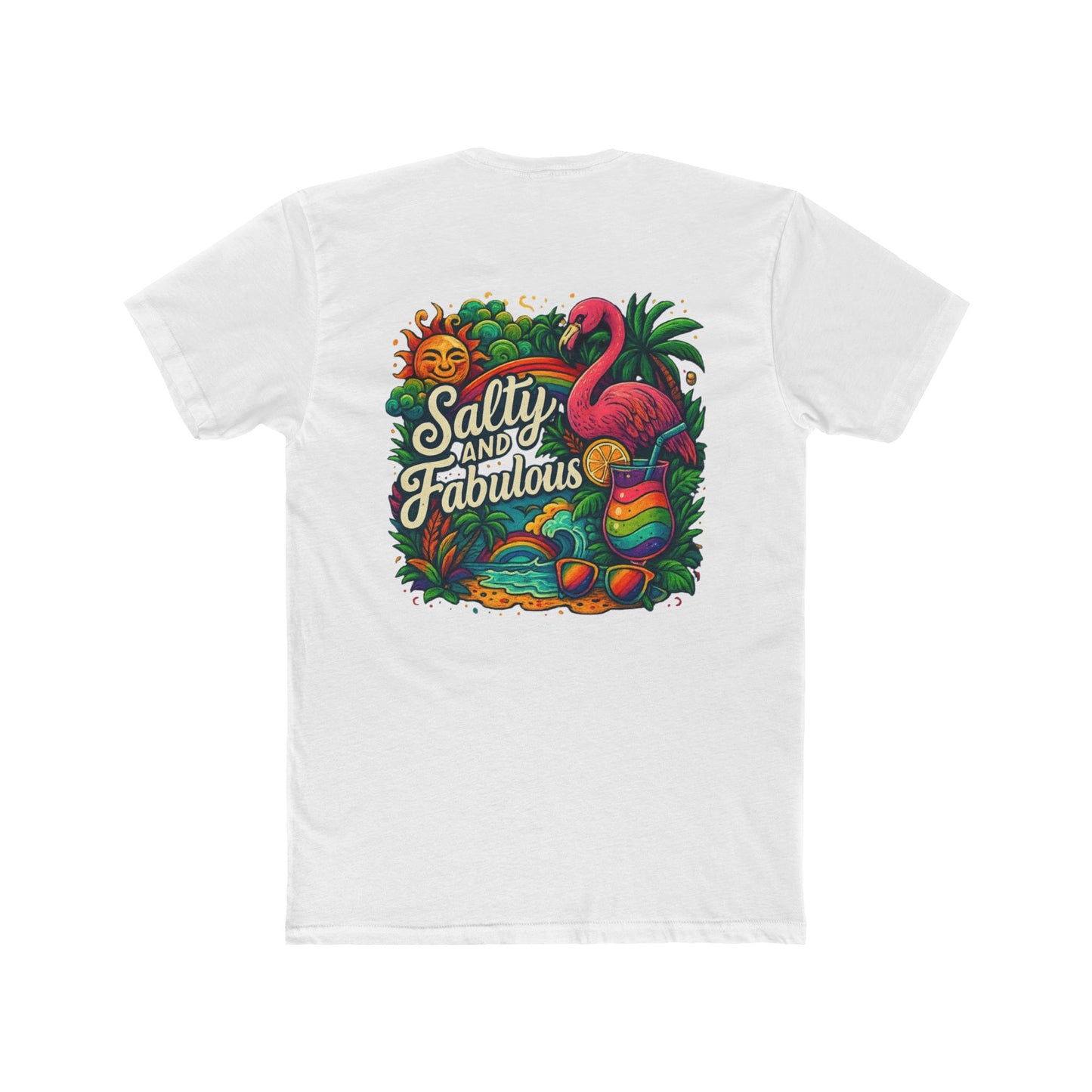 Salty and Fabulous Tropical Tee, Beachwear, Summer Shirt, Gift for Her, Vacation Outfit, Fun Graphics, Pride tee-shirt