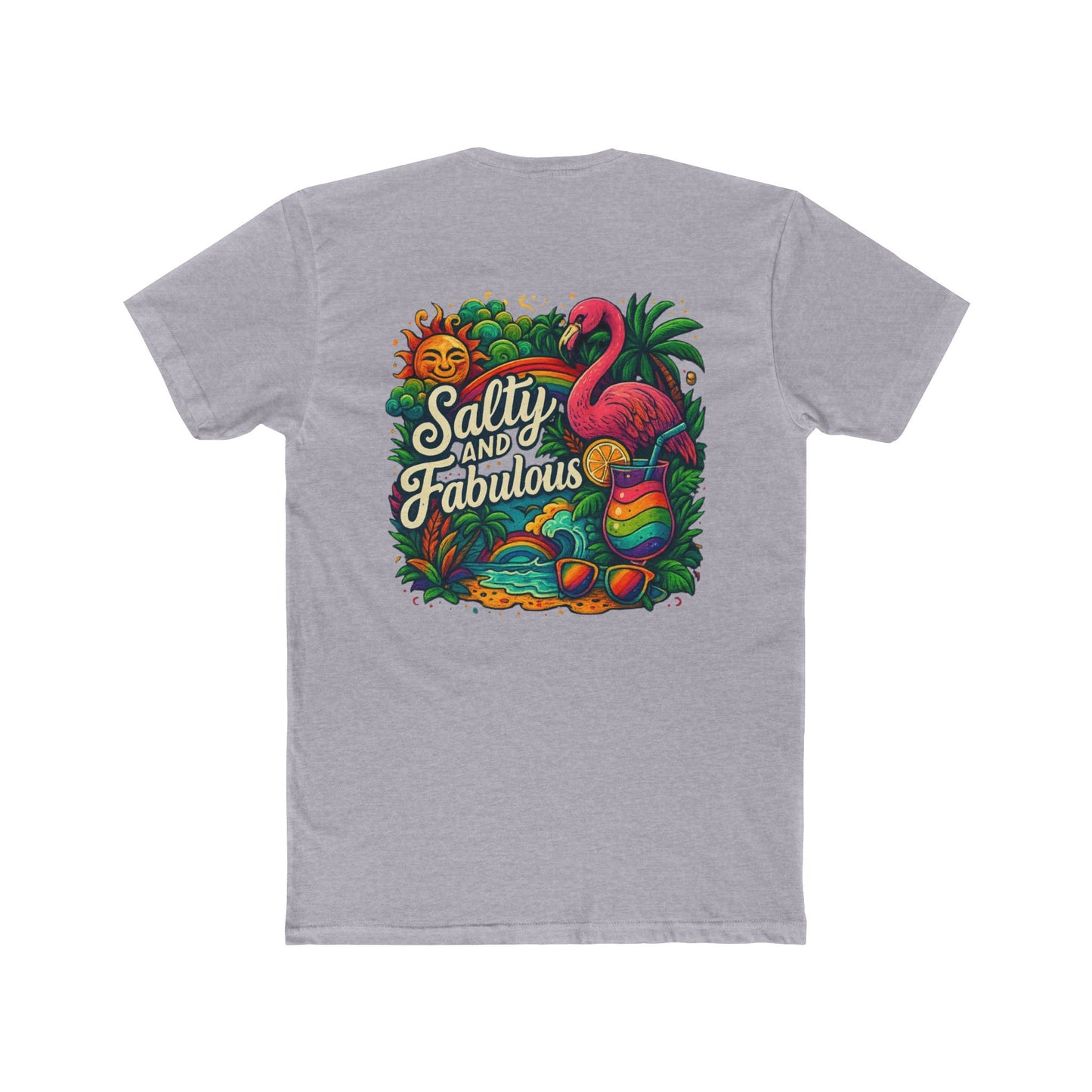 Salty and Fabulous Tropical Tee, Beachwear, Summer Shirt, Gift for Her, Vacation Outfit, Fun Graphics, Pride tee-shirt