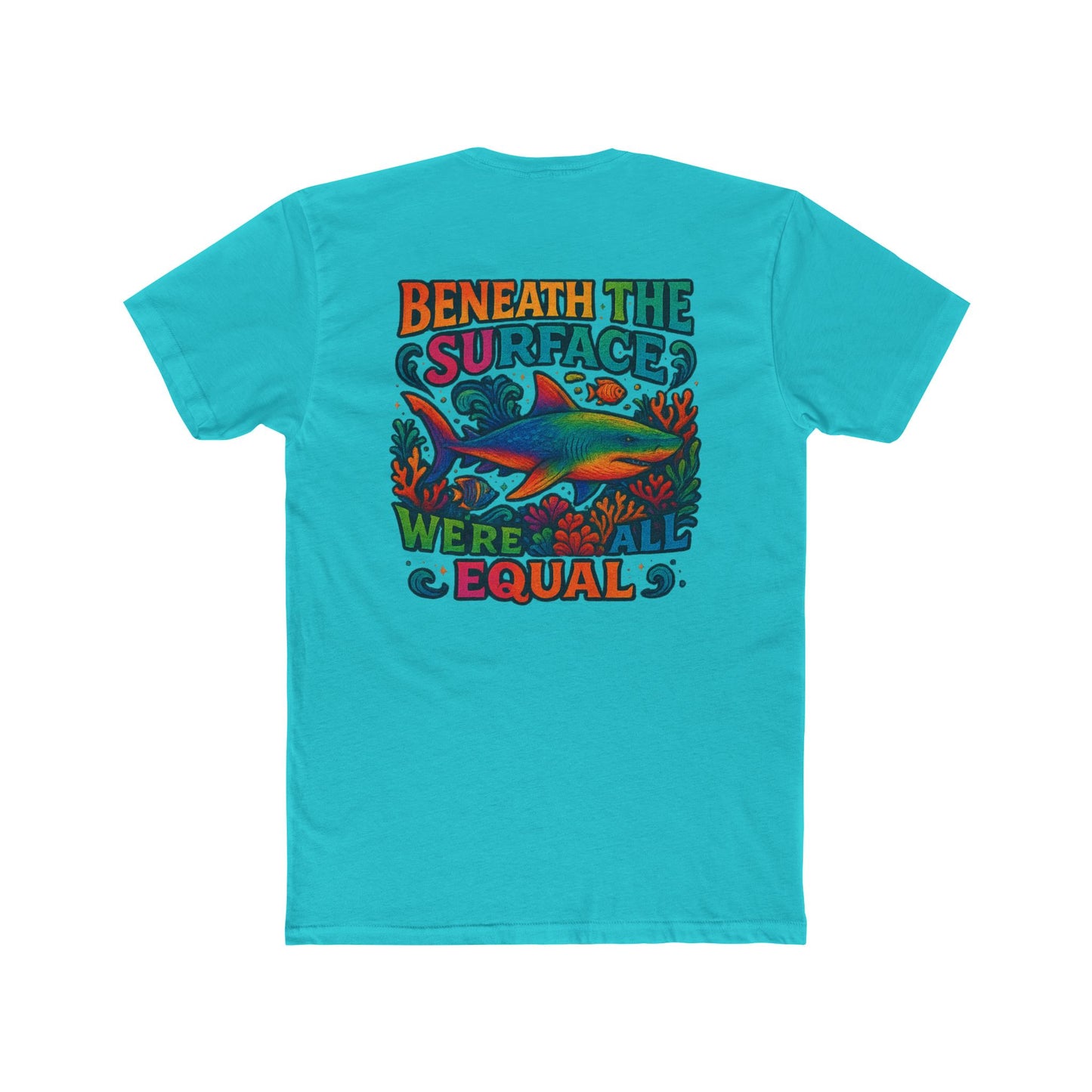 Colorful Unisex Tee Shark tee - Perfect for Pride, Gifts, Casual Wear, Beach Days, Summer Celebrations, shark week