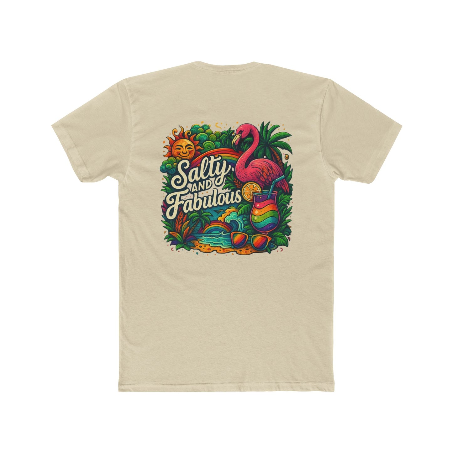 Salty and Fabulous Tropical Tee, Beachwear, Summer Shirt, Gift for Her, Vacation Outfit, Fun Graphics, Pride tee-shirt