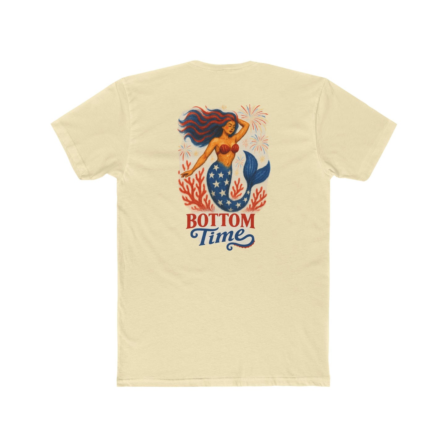 Mermaid Graphic Tee, Ocean Lover Gift, Bottom Time Shirt, 4th of July Shirt, Patriotic Shirt, Beachwear, Summer Apparel, Nautical Fashion, Gift for Mermaid Lovers