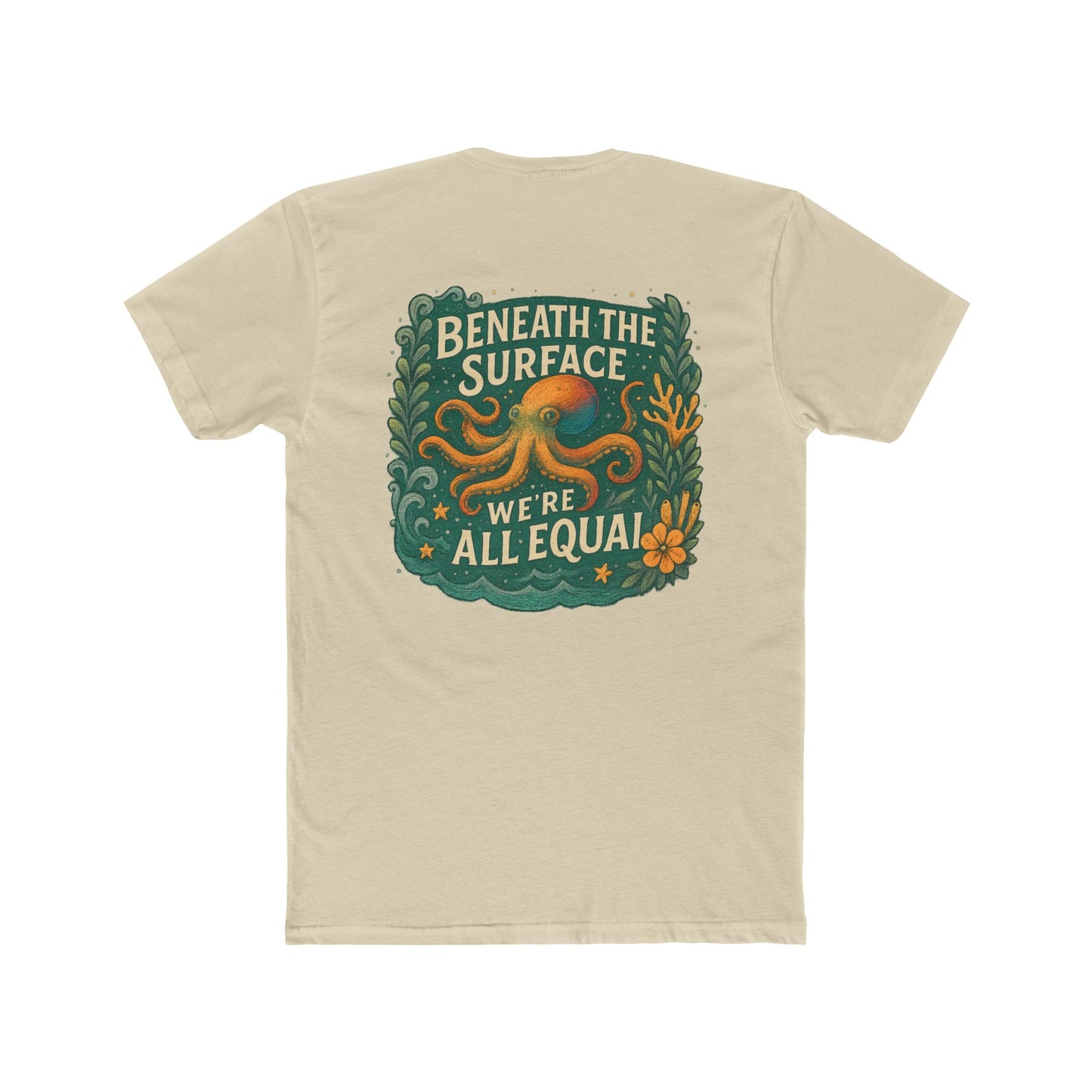 Unisex Cotton Crew Tee with Octopus Design - Inclusive Statement Tee, Perfect for Casual Outings, Gifts, Pride Events, Eco-Conscious Fashion