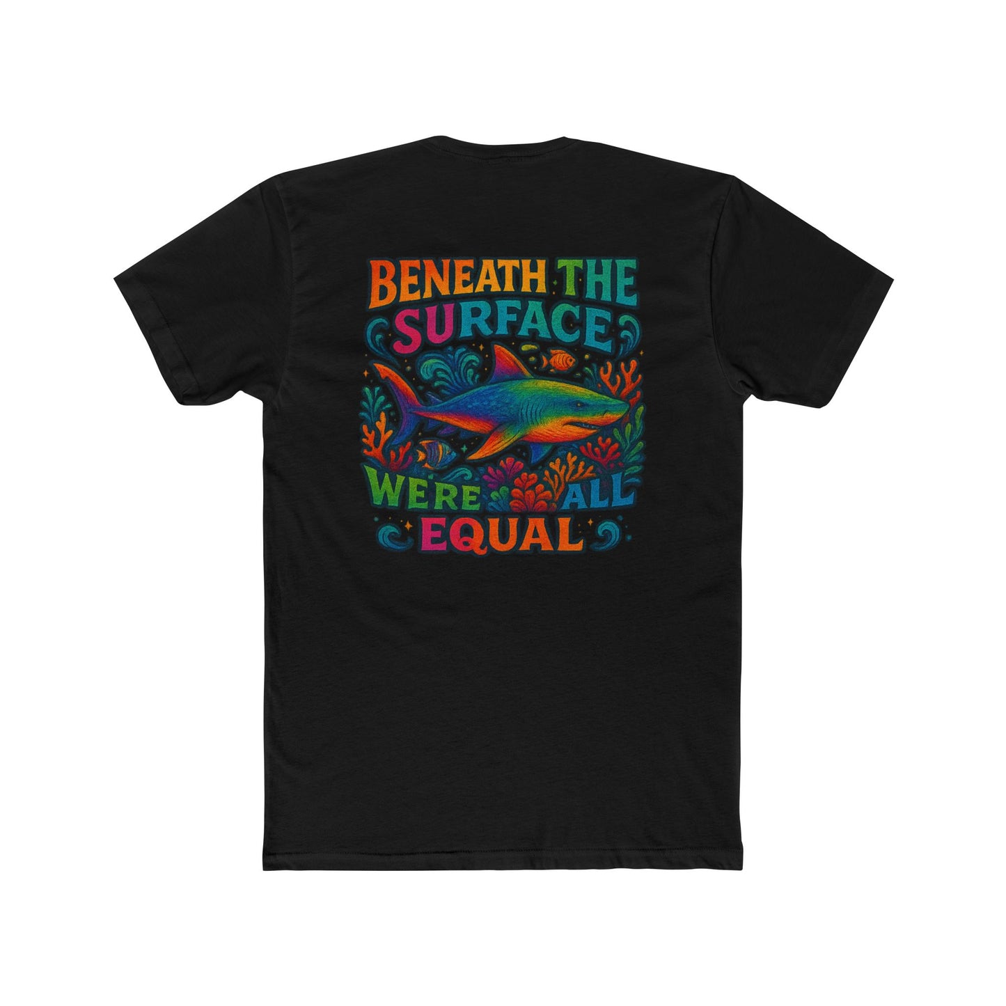 Colorful Unisex Tee Shark tee - Perfect for Pride, Gifts, Casual Wear, Beach Days, Summer Celebrations, shark week
