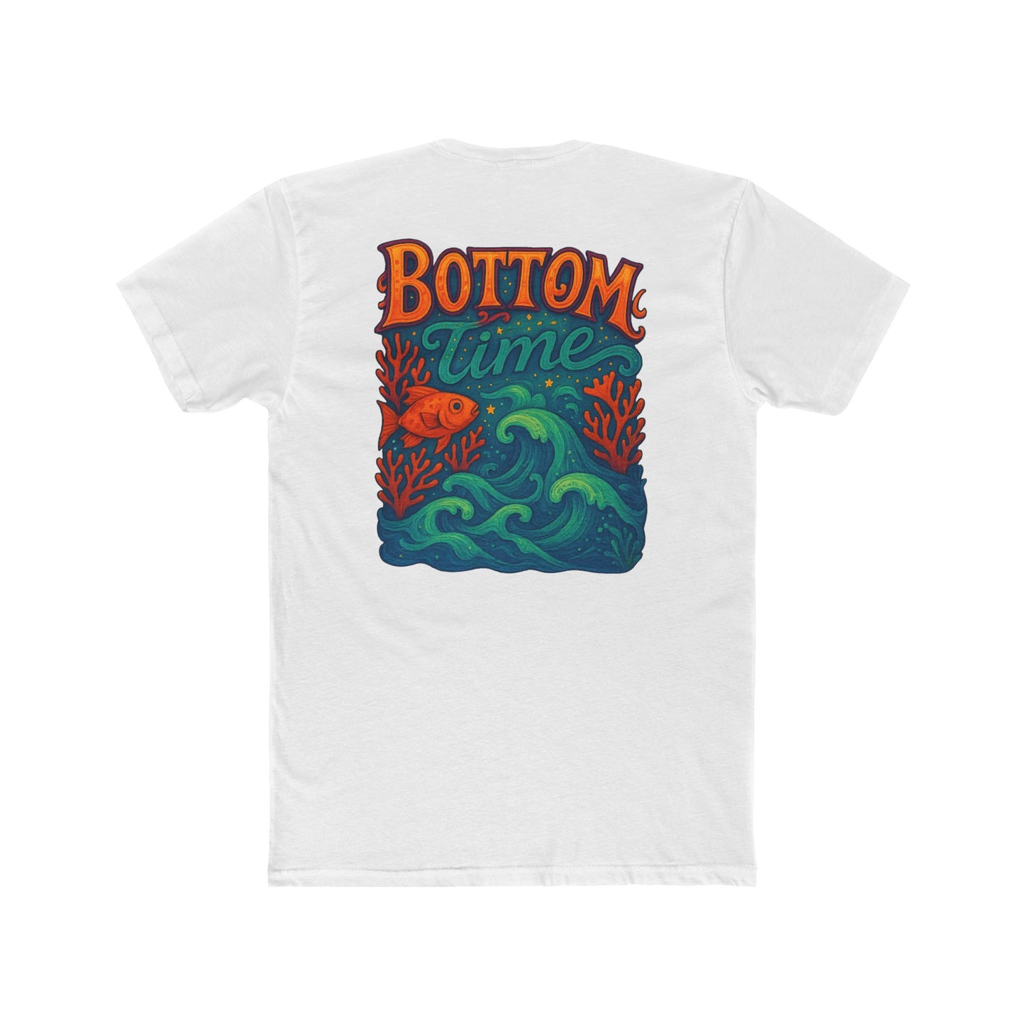Bottom Time Unisex Cotton Crew Tee, Ocean Lover Shirt, Fishing Tee, Beach Day Outfit, Casual Summer Wear