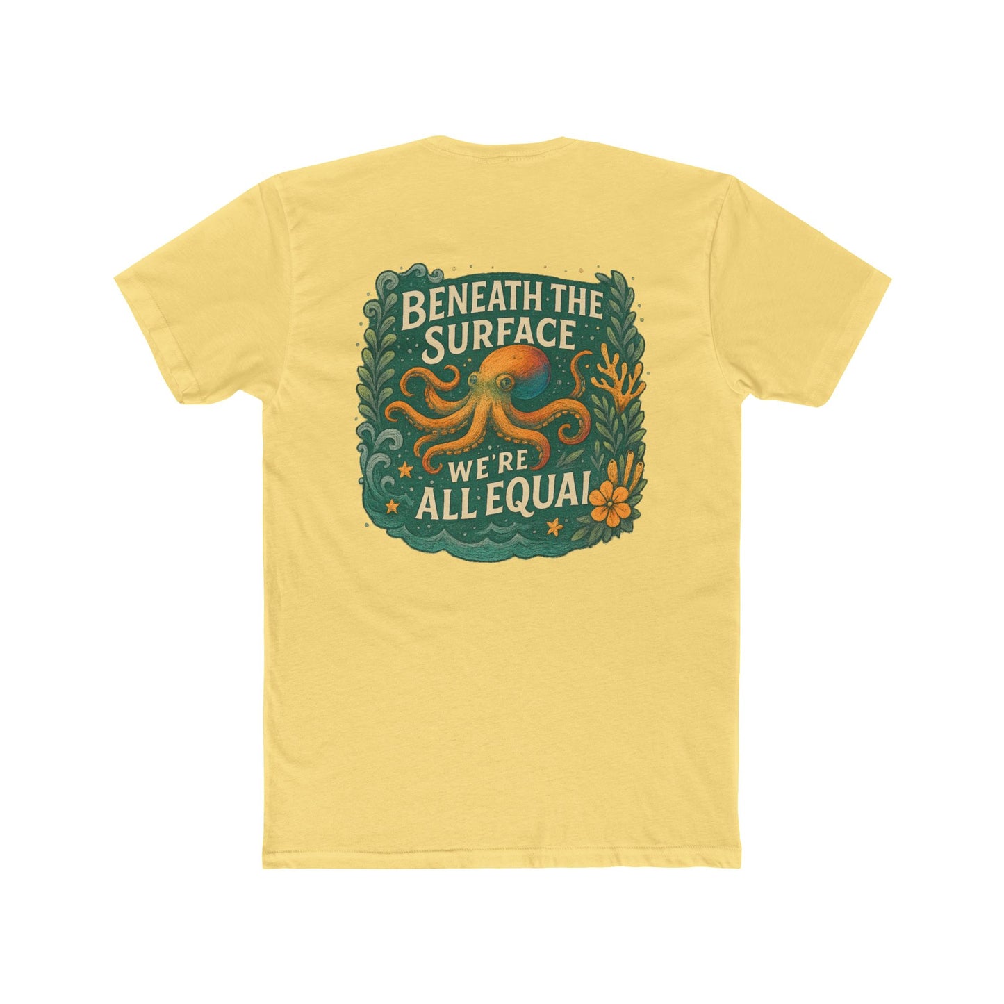 Unisex Cotton Crew Tee with Octopus Design - Inclusive Statement Tee, Perfect for Casual Outings, Gifts, Pride Events, Eco-Conscious Fashion