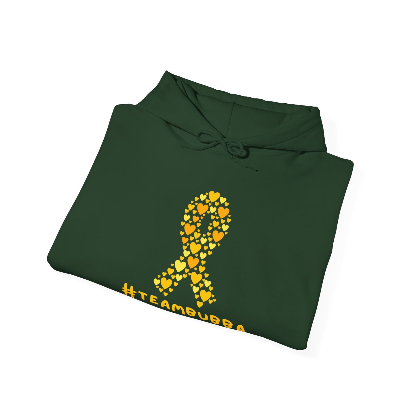 Yellow Heart Ribbon Hooded Sweatshirt, #teambubba