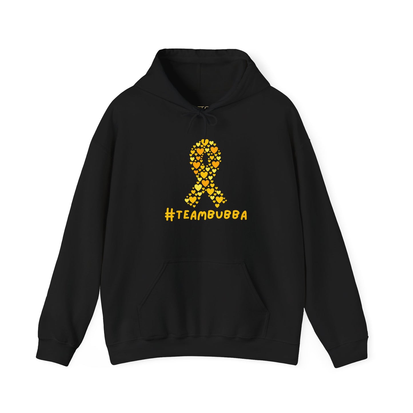 Yellow Heart Ribbon Hooded Sweatshirt, #teambubba