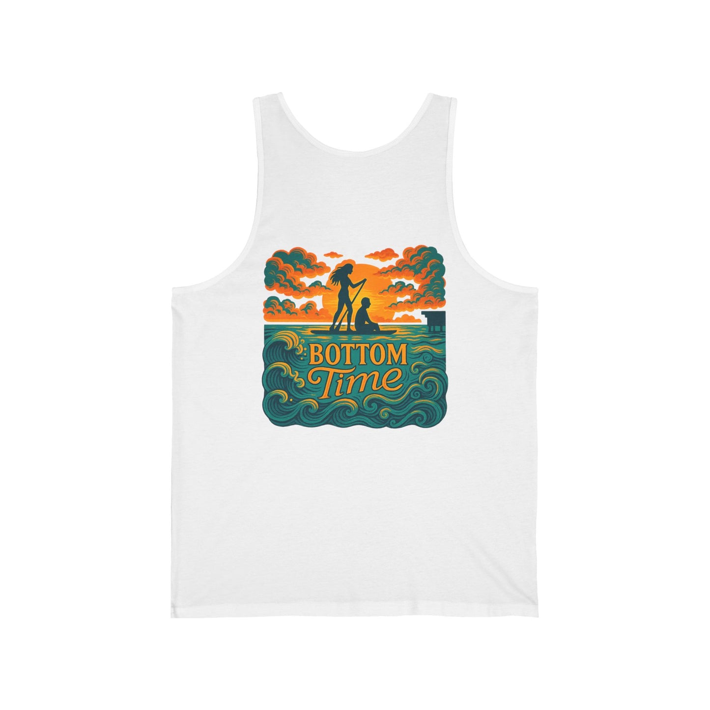 Stylish Unisex Jersey Tank with Paddle Boarder Design, Perfect for Summer, Beach Days, Festivals, or Casual Outings - Great Gift Idea