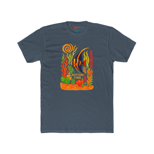 Bottom Time Unisex Cotton Crew Tee, Casual Summer Shirt, Gift for Beach Lovers, T-Shirt for Parties, Fathers Day gift, gift for shark lovers, gift for fathers day. cigar lovers