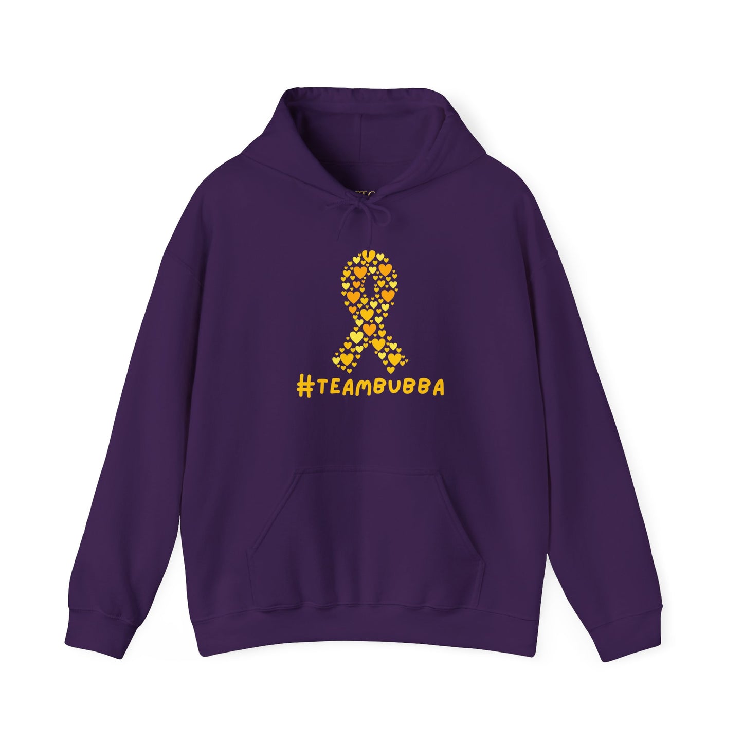 Yellow Heart Ribbon Hooded Sweatshirt, #teambubba