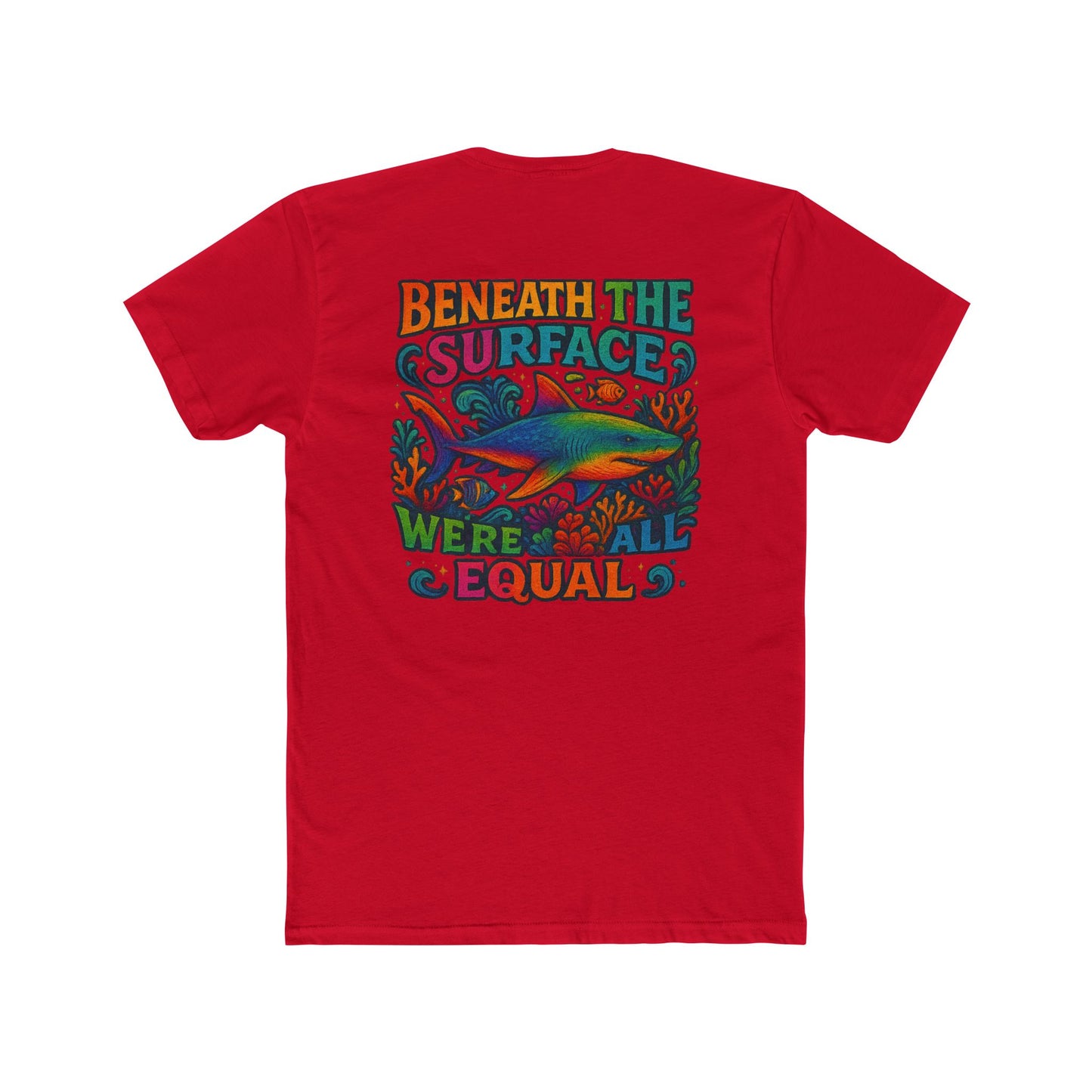 Colorful Unisex Tee Shark tee - Perfect for Pride, Gifts, Casual Wear, Beach Days, Summer Celebrations, shark week