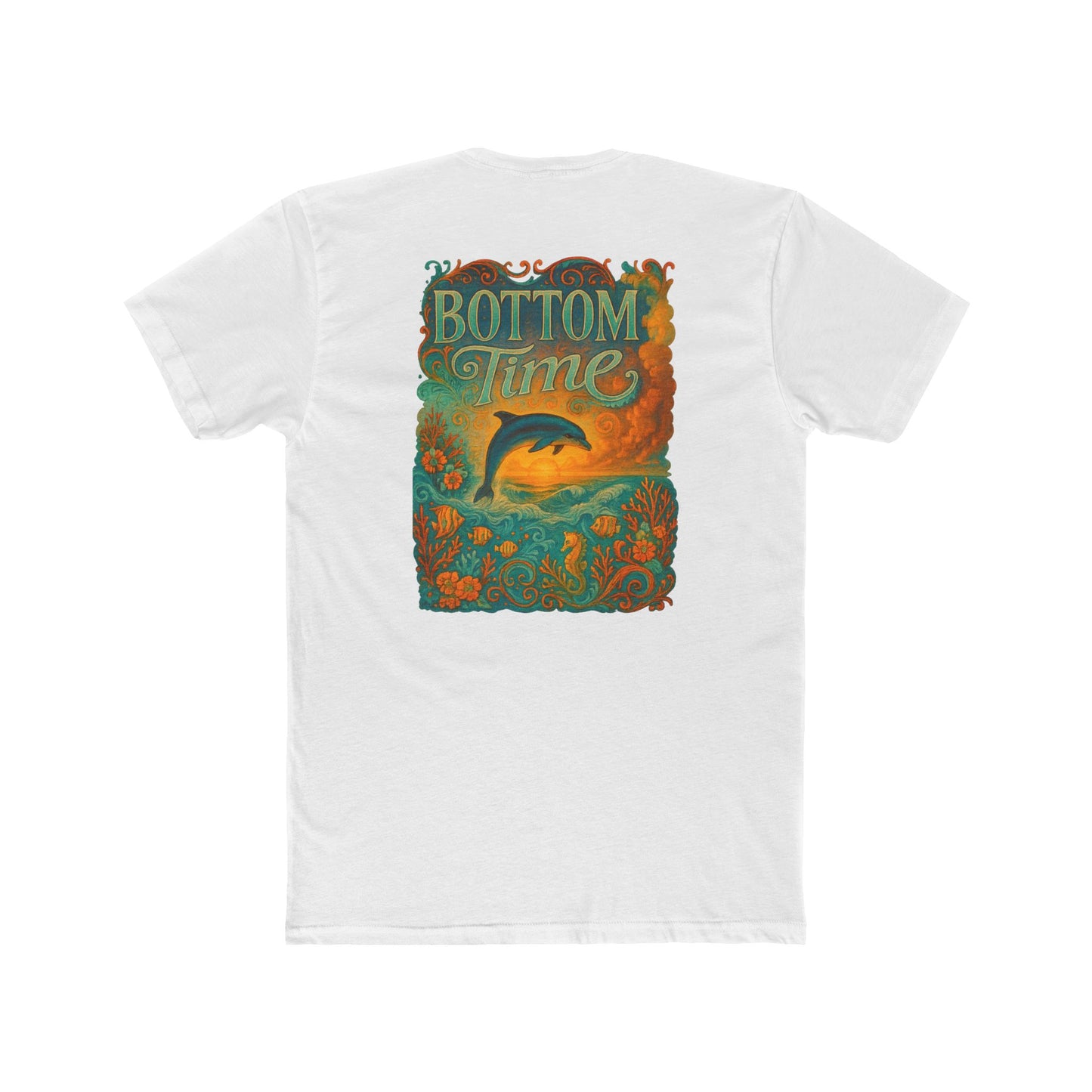 Dolphin Sunset Crew Tee - Beach Vibes, Ocean Lover Shirt, Gift for Divers, Casual Wear, Summer T-Shirt