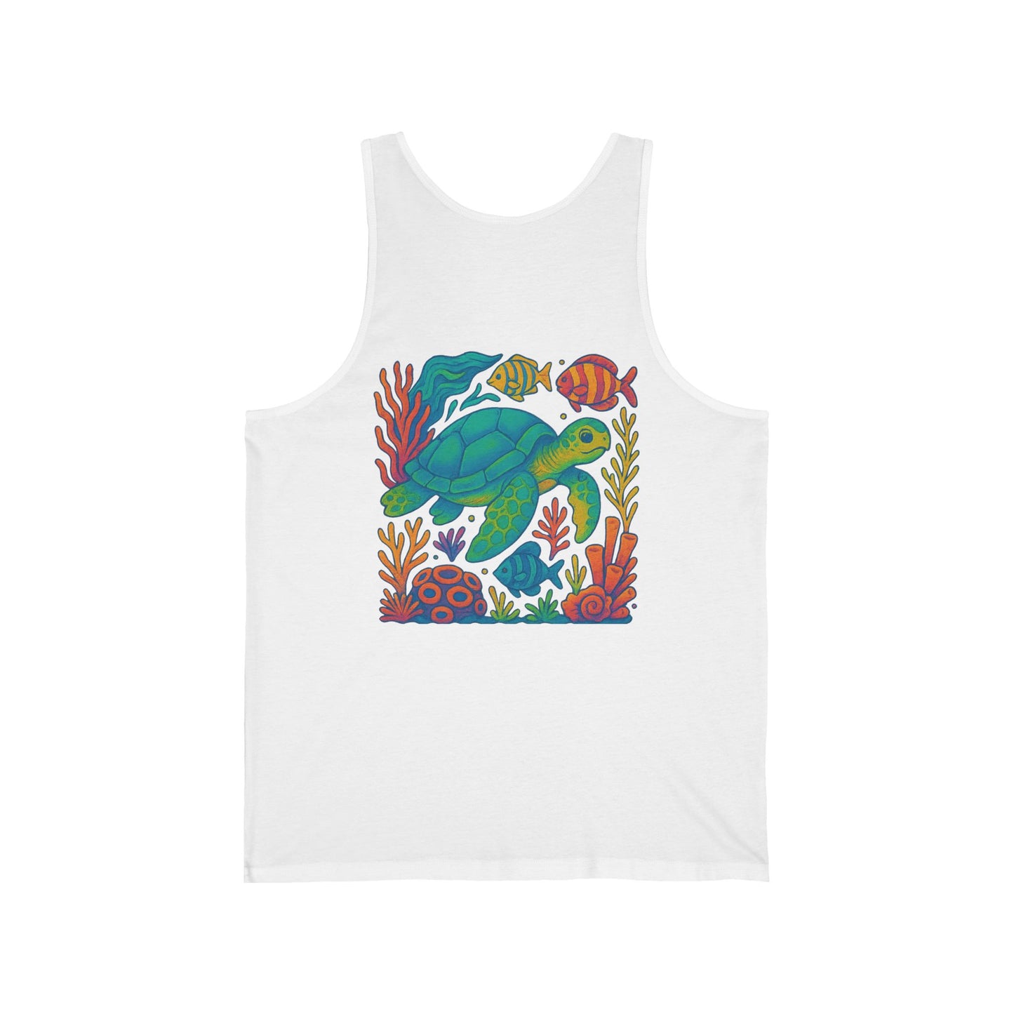Ocean Life Sea Turtle Jersey Tank Top - Beachwear, Summer Casual, Gift for Marine Lovers, Eco-Friendly Apparel, Vacation Outfit