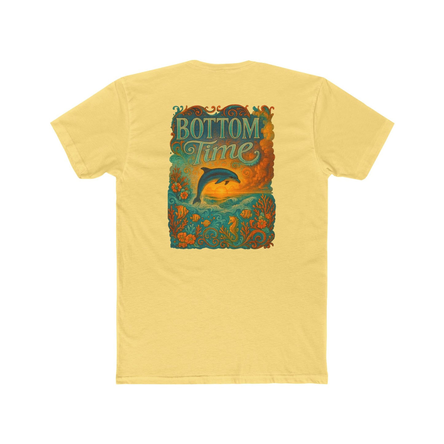 Dolphin Sunset Crew Tee - Beach Vibes, Ocean Lover Shirt, Gift for Divers, Casual Wear, Summer T-Shirt