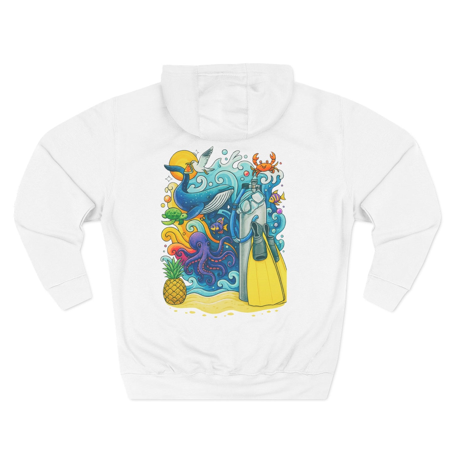 Scuba Diver Fleece Hoodie, Snorkler sweatshirt, Ocean Lover Gift, Outdoor Lovers, Sports Apparel, Casual Wear, Gift for Fishermen, Adventure Clothing