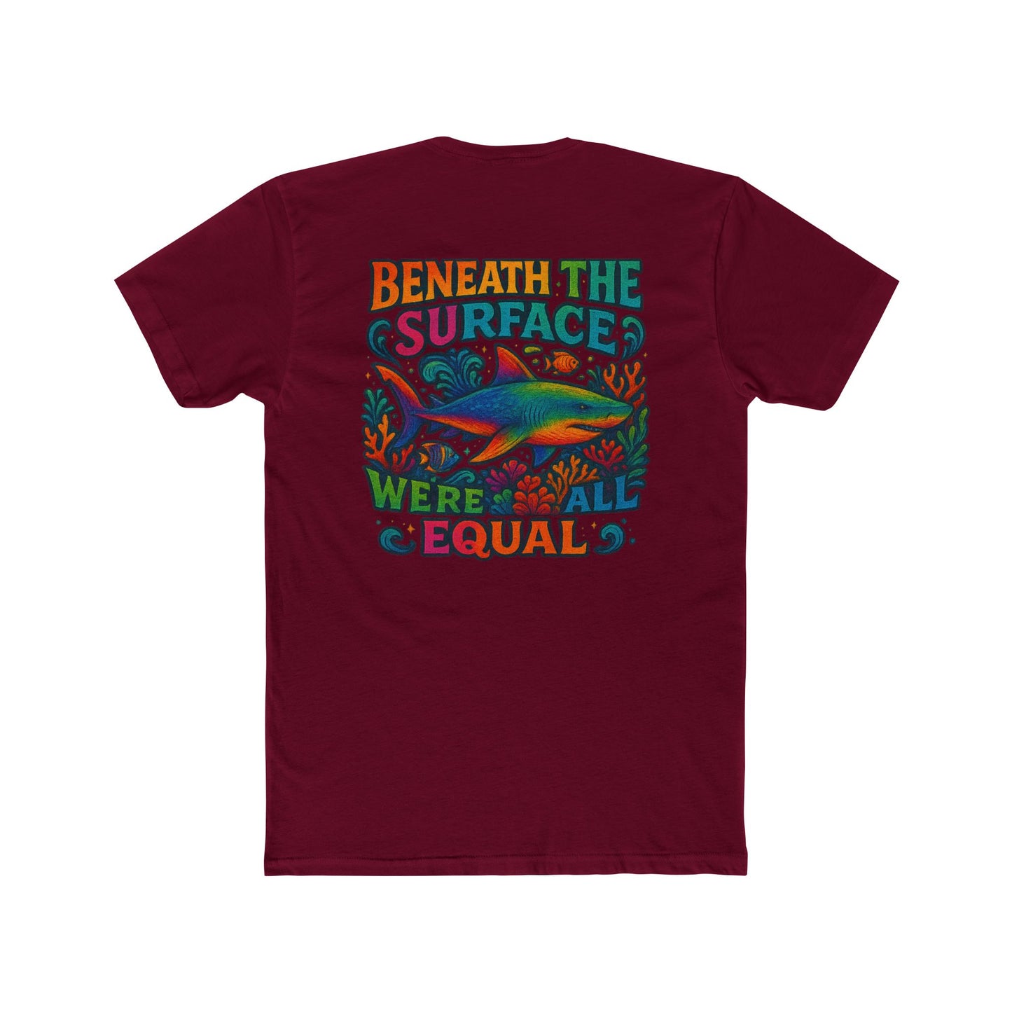 Colorful Unisex Tee Shark tee - Perfect for Pride, Gifts, Casual Wear, Beach Days, Summer Celebrations, shark week