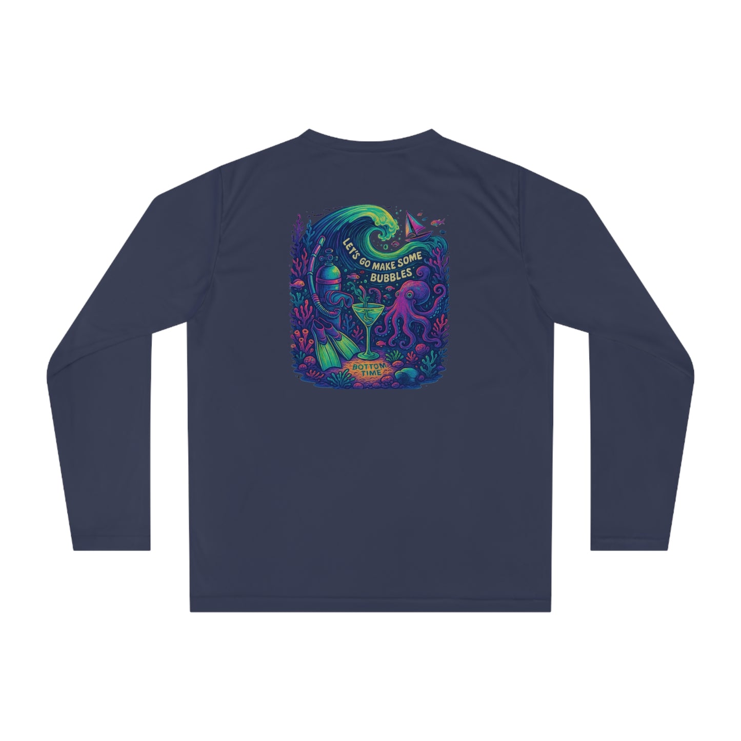 Sun Shirt Long Sleeve, Let's Go Make Some Bubbles, Bottom Time Long Sleeve Sun Shirt, Boat shirt, Sun Protection shirt, gift for sea turtle lovers, Beach Wear, Outdoor Adventure Shirt, Gift for Water Lovers, Summer Vacation Tee,