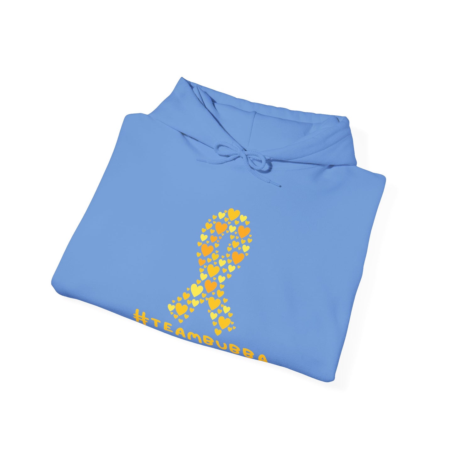 Yellow Heart Ribbon Hooded Sweatshirt, #teambubba