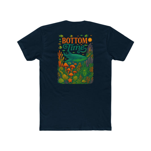 Unisex Cotton Crew Tee - Bottom Time Whale Shark Design, Men's and Women's Casual T-Shirt, Beach Vibes, Gift for Divers, Ocean-Themed Apparel