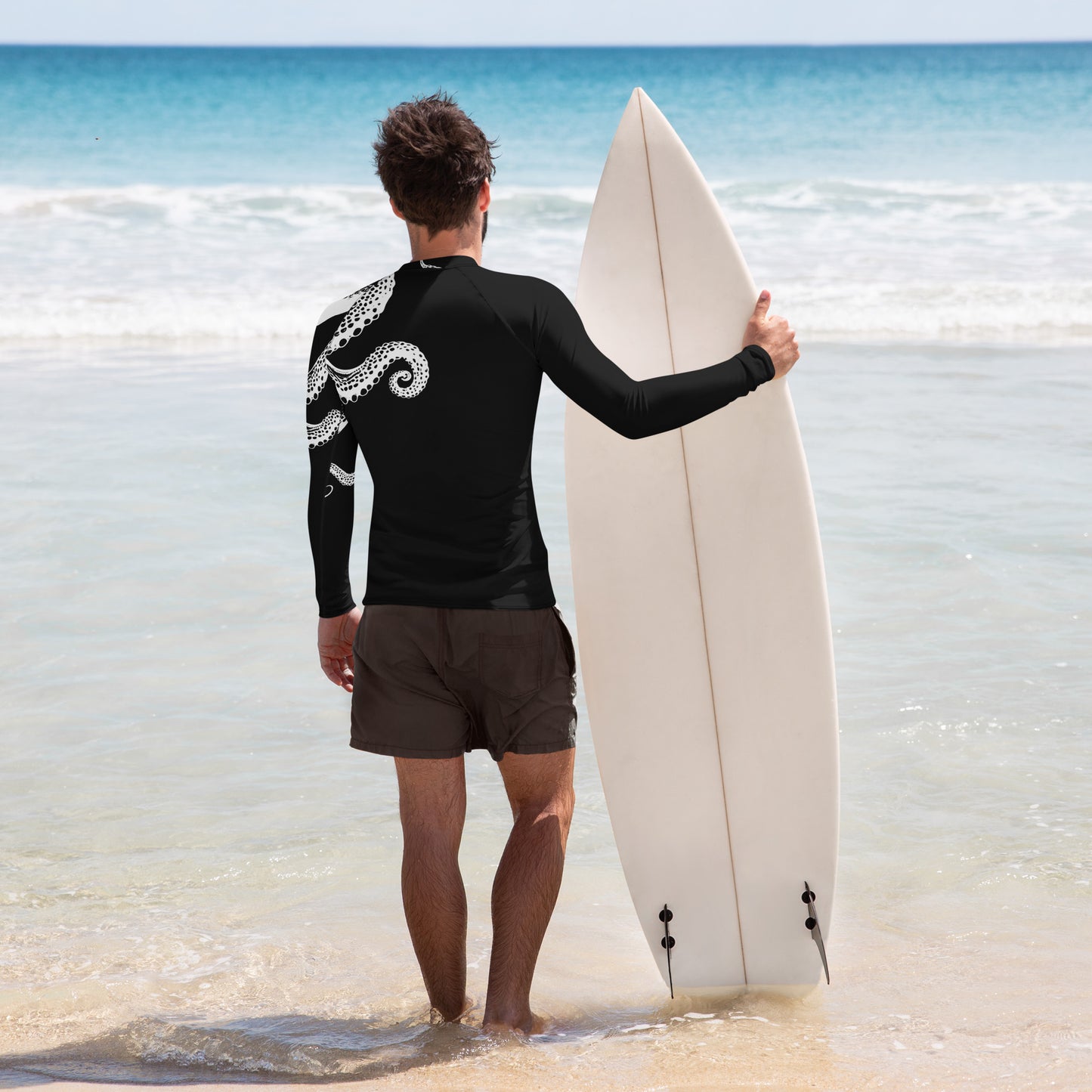 Bottom Time™ Eco-Friendly Men's Rash Guard, Octopus Shirt