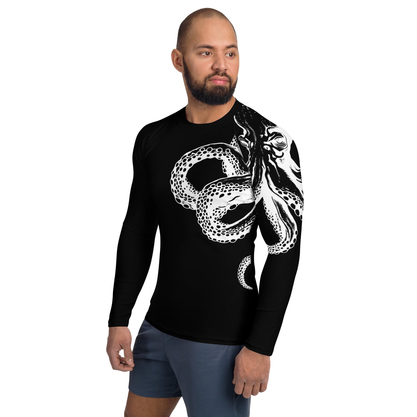 Bottom Time™ Eco-Friendly Men's Rash Guard, Octopus Shirt
