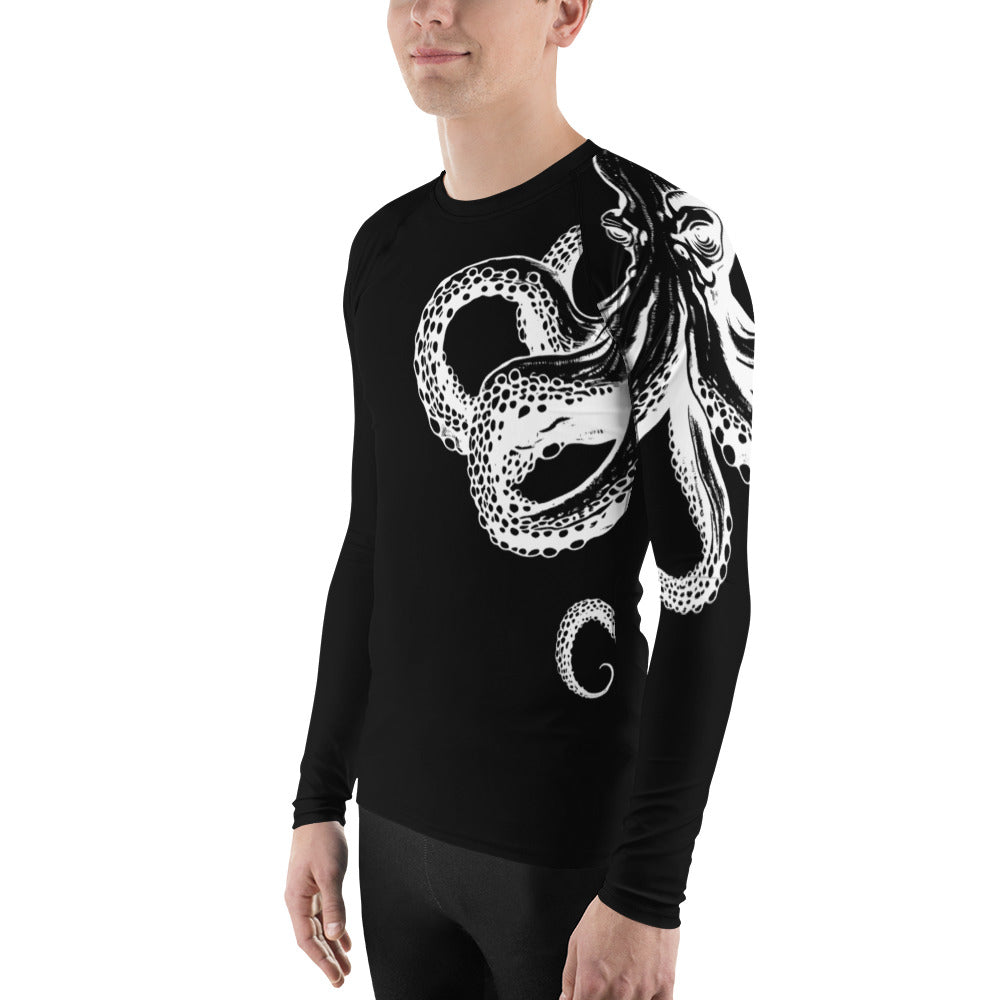 Bottom Time™ Eco-Friendly Men's Rash Guard, Octopus Shirt