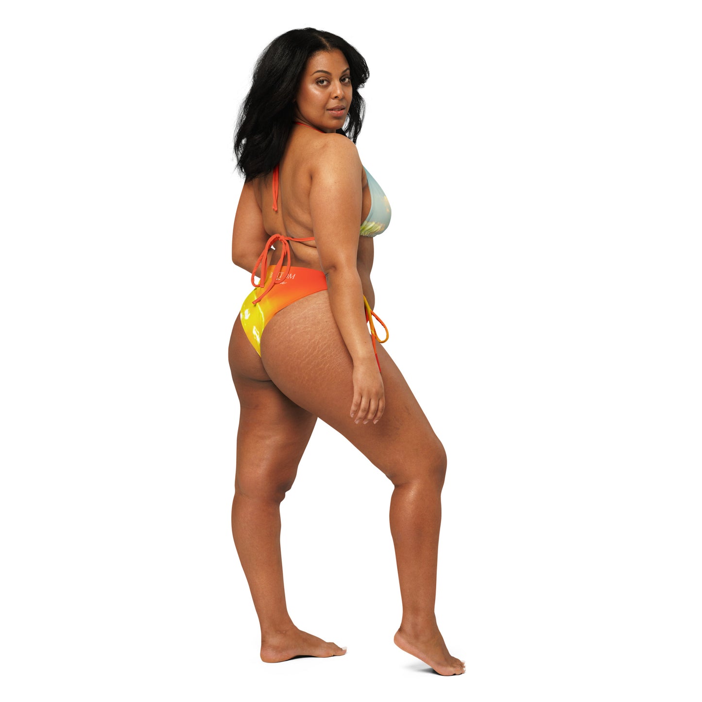 Strappy recycled string bikini, Custom, Sunset