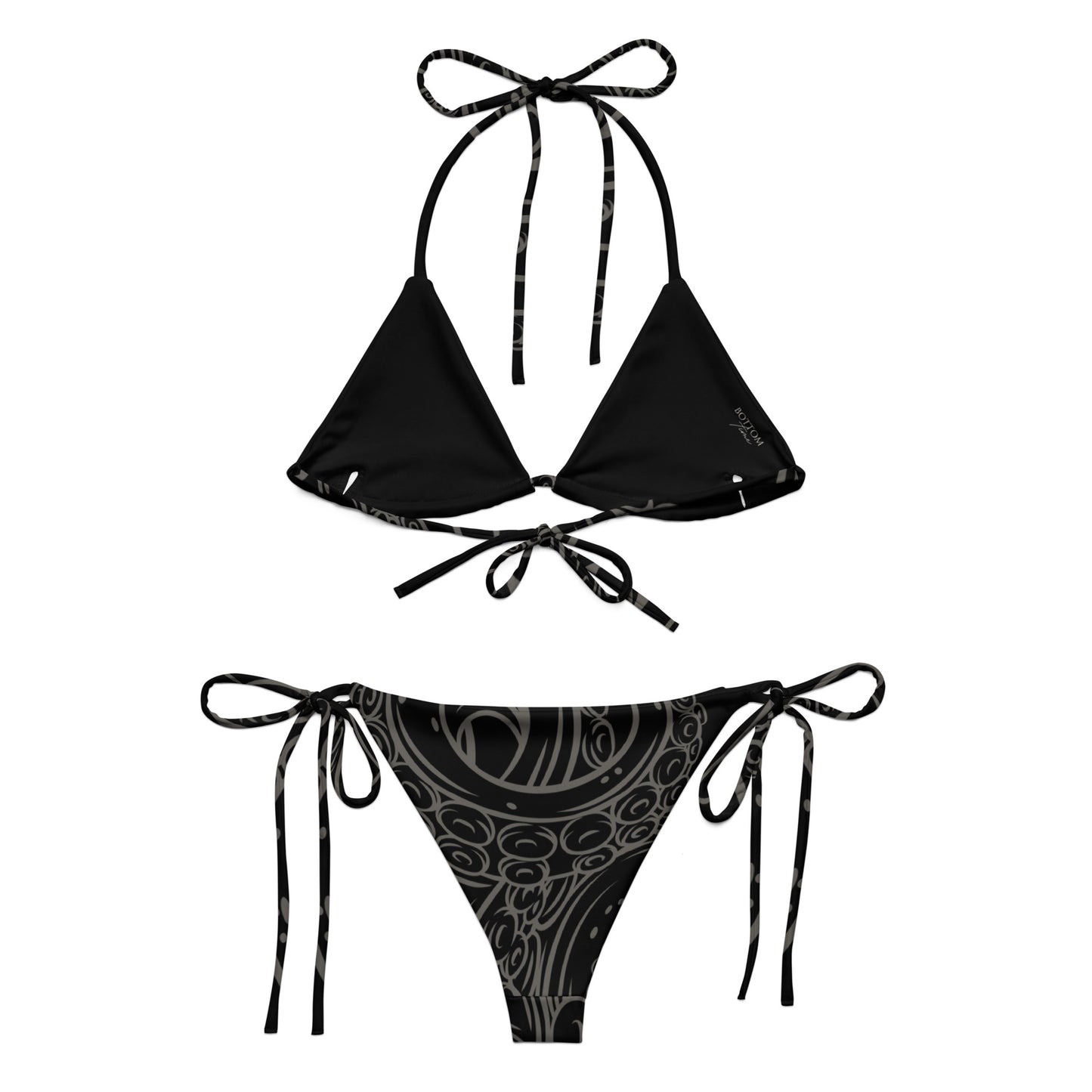Bottom Time Strappy recycled string bikini, Octopus Swimwear