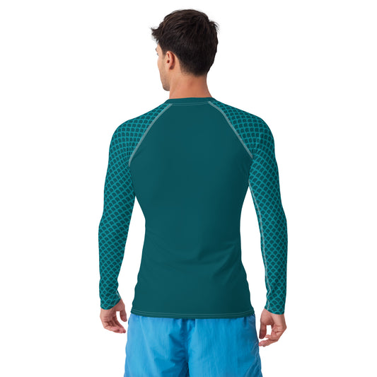Bottom Time™ Eco-Friendly Men's Rash Guard, Ocean Scales