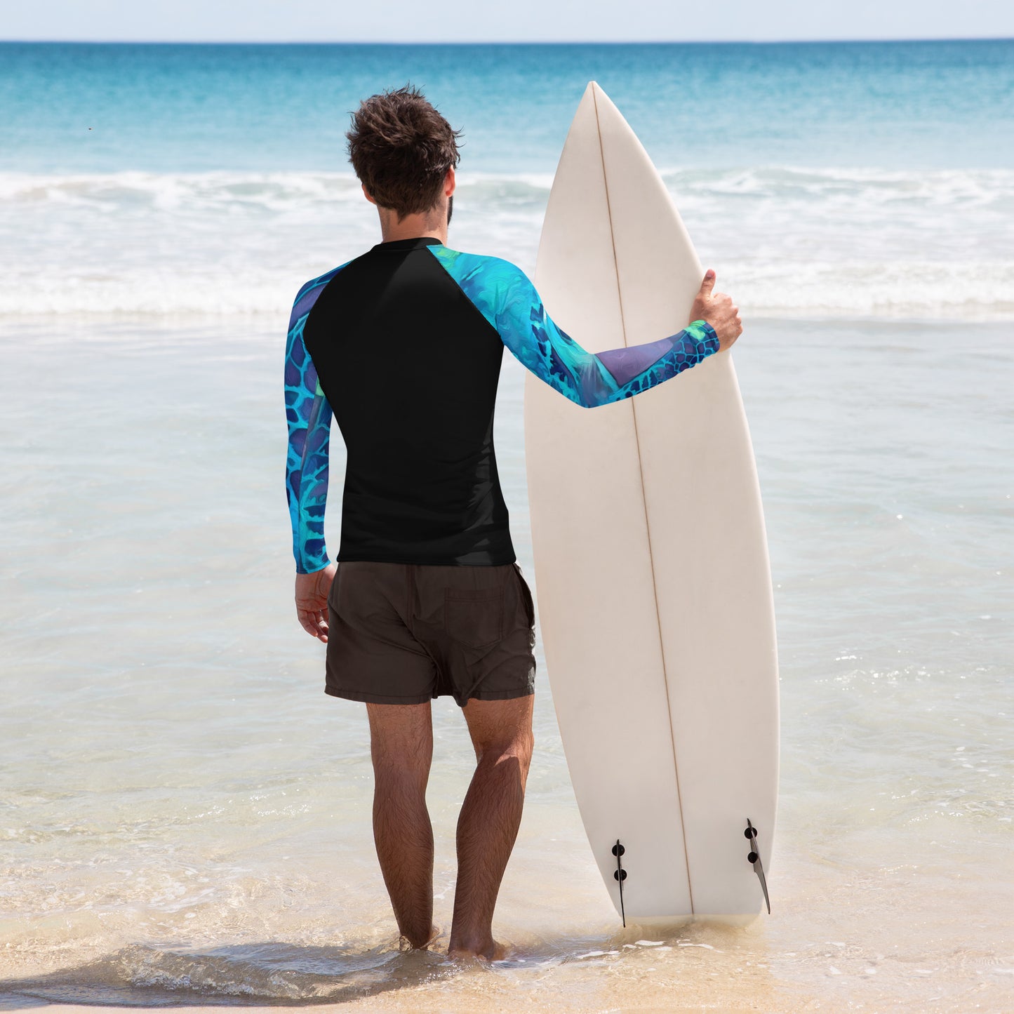 Bottom Time™ Eco-Friendly Men's Rash Guard, Ocean, Sea Turtle, Sets