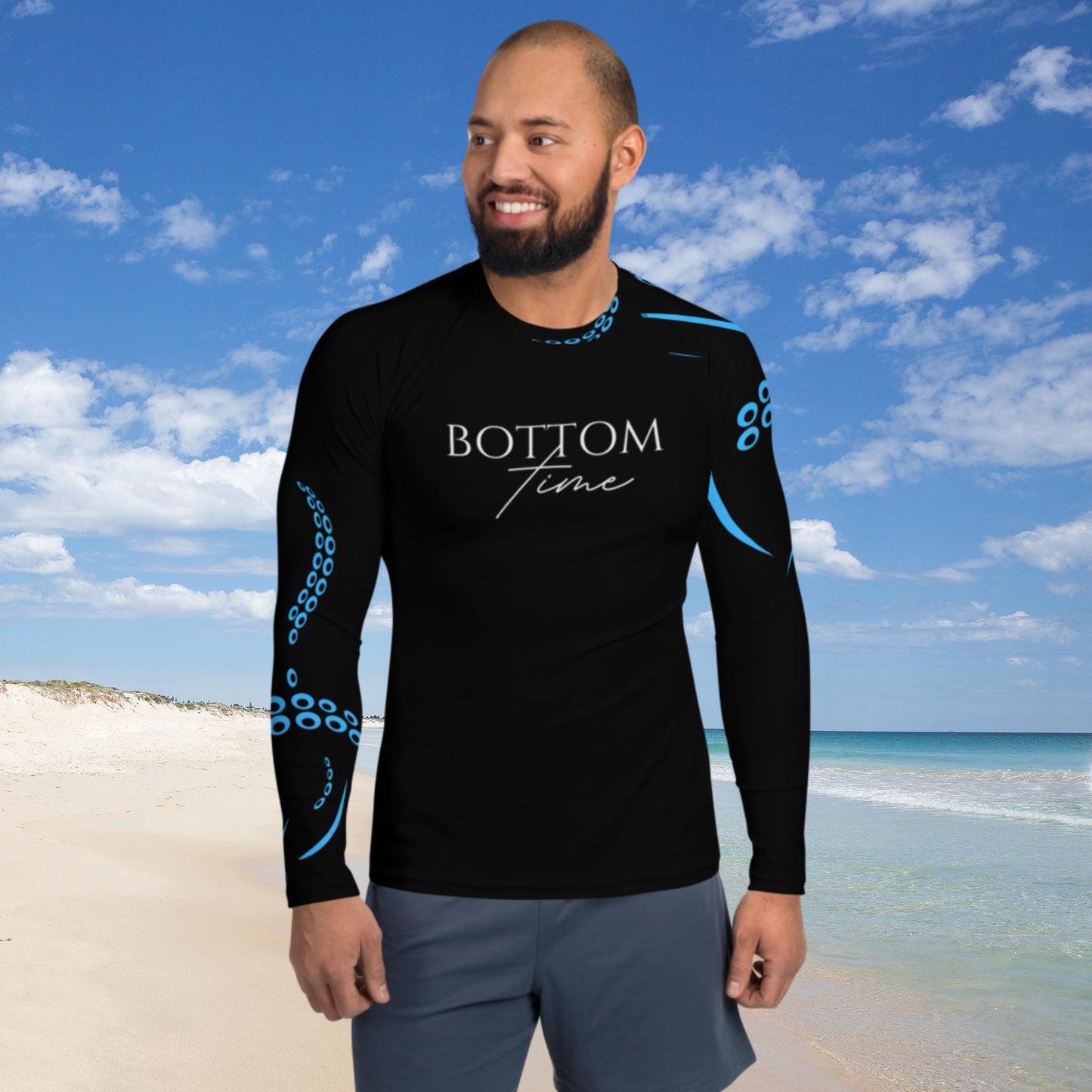Bottom Time™ Eco-Friendly Men's Rash Guard, Ocean, Octopus. Sets