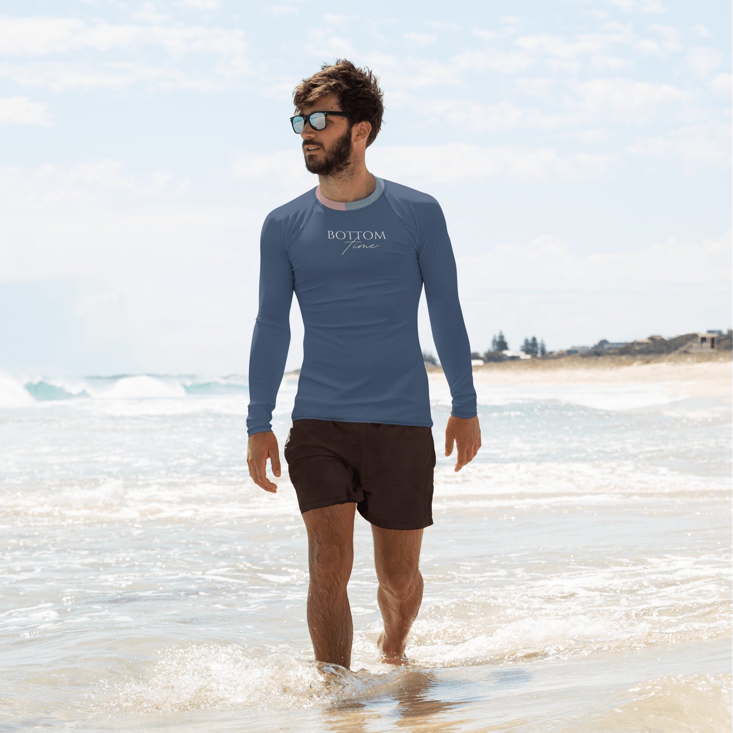 Bottom Time™ Eco-Friendly Men's Rash Guard, Angel, Blue, Gray, Sets
