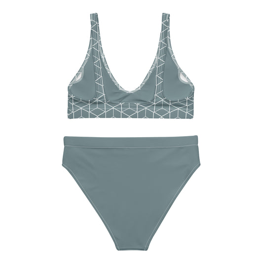 Bottom Time™ Eco-Friendly Recycled High-Waisted Bikini, Two-Piece Swimsuit, Diamond, Sets